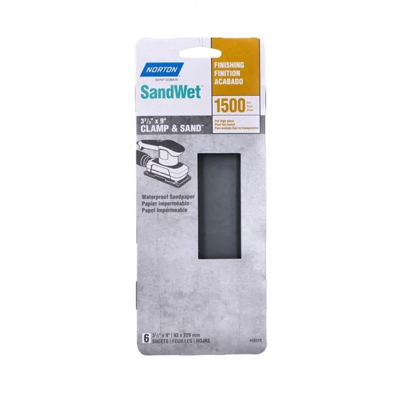 Norton 07660768529 Silicon Carbide 1500-Grit Super Fine Sanding Sheet 9Lx3W In.