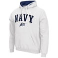 thumbnail image 2 of Men's Colosseum White Navy Midshipmen Arch & Logo 3.0 Pullover Hoodie, 2 of 3