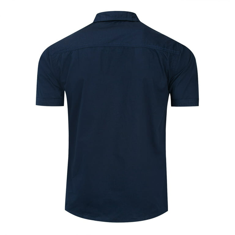 Mens Shirts Men's Sun Proof Hiking Fishing Shirt Short Sleeve Outdoor Cool Cargo Button Down Shirts with Pockets Hawaiian Shirt for Men, Size: 2XL