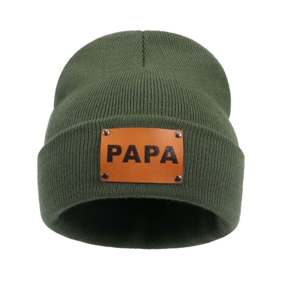CUZIBR Winter Hat Set Men'S Letter Print Fashion Knit Hat Stylish Casual Solid Color Skull Caps Soft Trend Beanies Stylish Ski Hats,Army Green,One Size