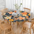 thumbnail image 3 of Pioneer Flower Floral Print Pattern Round Fitted Tablecloth with Elastic Edge,Dining Table Cover Waterproof,Outdoor Round Tablecloth for Camping,Dining,Indoor and Outdoor, 3 of 7