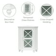 thumbnail image 4 of Teamson Home Blue Ridge Freestanding Corner Floor Accent Cabinet with Tempered Glass Shelves, White, 4 of 9