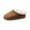 Brown, variant on Black Women'S Casual Winter Slippers Round Toe Open Back Plush Warm Lined Thick Sole House Slides Comfort Indoor Daily Shoes 0.93Lbs
