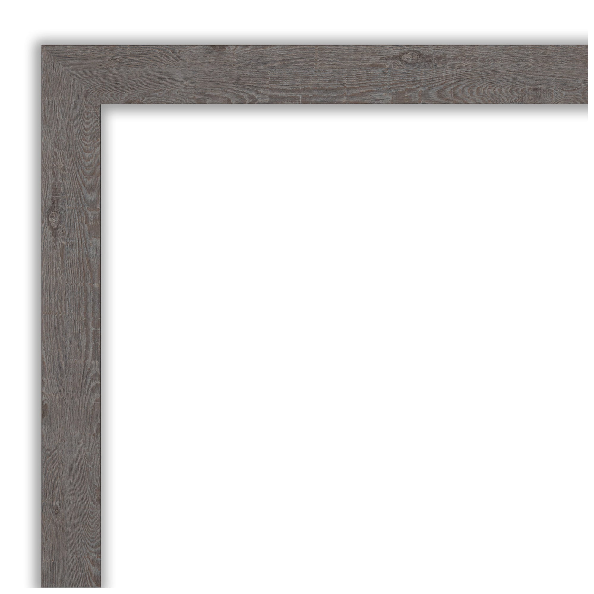 Amanti Art White Cork Board Framed Rustic Plank Grey Narrow Bulletin Board 33 in. x 15 in.