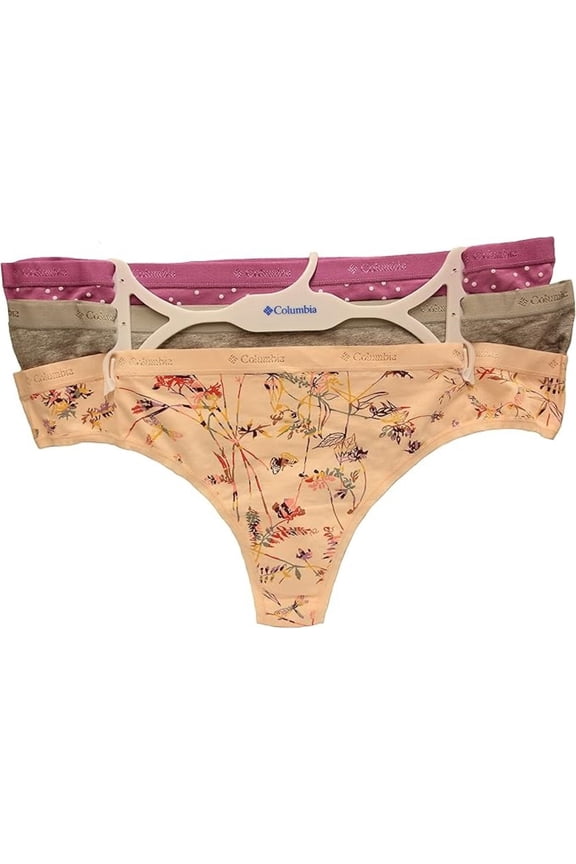 Women's Fashion Thong 3 Pack, Floral Pattern, Medium: 37"-38"