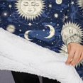 thumbnail image 3 of Oversized Wearable Blanket Hoodie,Dark Blue Sun Moon Star Pattern Sherpa Blanket Hoodie with Super Pockets,Super Warm Fuzzy Pullover for Women & Men, 3 of 6