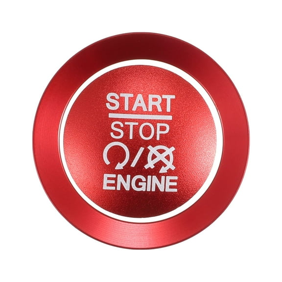 Unique Bargains Engine Start Stop Ignition Button Cover Sticker for Jeep Compass Renegade Red