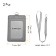 thumbnail image 2 of Uxcell Badge Holder 11x7.4cm Vertical PU ID Card Holder with Rivet Detachable Neck Lanyard Grey Pack of 2, 2 of 6