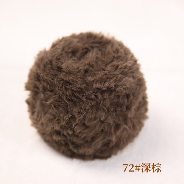 Nvzi Hilo de pestañas de piel sintética, lana de visón, cachemira, felpa larga, hilo grueso de lujo para manualidades de muñecas con abrigo de piel DIY, 200 g, marrón oscuro