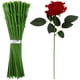 thumbnail image 3 of 100 piezas de simulación de tallo de flor, cabeza de flor artificial, tallo de flor verde artificial hecho a mano, material floral de bricolaje para boda, decoración de fiesta en casa, 3 of 8