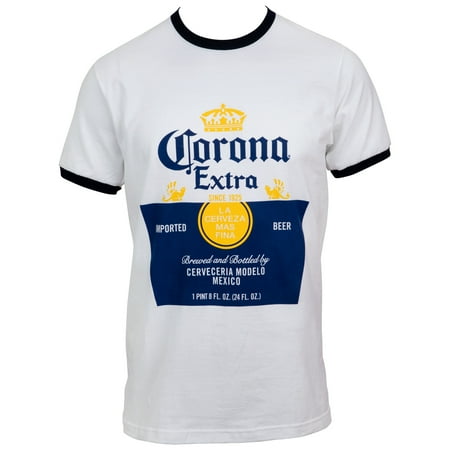 Corona Extra Classic Label Design Ringer T-Shirt-Large | Walmart Canada