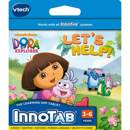 InnoTab Software, Dora The Explorer, Dora the Explorer kids software features 3 interactive learning games that teach logic, Spanish, and matching By