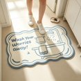 thumbnail image 4 of KKOUHVY Bathroom Rugs, Wavy Edge Cute Irregular Bath Mat, Absorbent Dries Quickly Non-Slip Soft Bathroom Decor, Suitable for Tub&Shower, 4 of 5