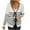 White, variant on Women's Striped Knit Cardigan, Patchwork Open Front Sweater Jacket with Long Sleeves, Lightweight Acrylic Yarn Top for Casual Wear and Loungewear