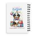 thumbnail image 2 of Happy Birthday Cute Puppy Australian Shepherd with Cake Gifts Party Hat Spiral Bound Journal Aussie Dog Lover Gifts 5x7in Spiral Notebook - 00029, 2 of 5