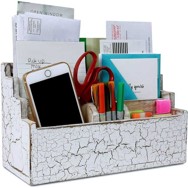 Mail Organizer Countertop Letter Holder For Desk Wooden Desk Organizer