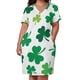 thumbnail image 2 of Vestido holgado con bolsillos y estampado de tréboles irlandeses, vestidos africanos para mujer, vestidos de verano, 2 of 6