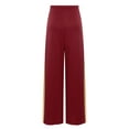 thumbnail image 6 of iEFiEL Womens High Waist Palazzo Pants Metallic Worship Praise Loose Trousers Flared Wide Straight Burgundy L, 6 of 7