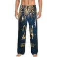 thumbnail image 2 of Picia Happy New Year 2024 (3) Mens Soft Woven Cotton Elastic Waistband Sleep Pajama Pant Lounge Sleep Pant With Pockets And Drawstring-XX-Large, 2 of 9