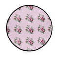 thumbnail image 2 of 36.2 Inch Round Floor Mat Pink Vintage Roses Pattern Carpet Decor Rug for Living Room Bedroom, 2 of 6