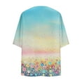 thumbnail image 6 of jsaierl Women Floral Print Lightweight Chiffon Kimono Cardigan Short Sleeve Loose Beach Wear Cover Up Blouse Top, 6 of 6