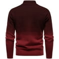 thumbnail image 5 of ZCFZJW Men's Cardigan Sweater Full Zip up Tie Dye Gradient Color Print Long Sleeve Basic Cable Knitted V-Neck Button Sweater Tops Fashion Ombre Jackets Wine L, 5 of 6