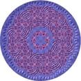 thumbnail image 1 of Ahgly Company Tapis Rond Lavable en Machine Intérieur Transitionnel Violet Vif, 5 Pieds Rond, 1 of 7