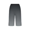 thumbnail image 5 of Cagogo Women's High Waisted Capri Pants with Pockets Solid Casual Summer Elastic Waist Cropped Palazzo Trousers Beach Vacation Lounge Pants, Black L, 5 of 5