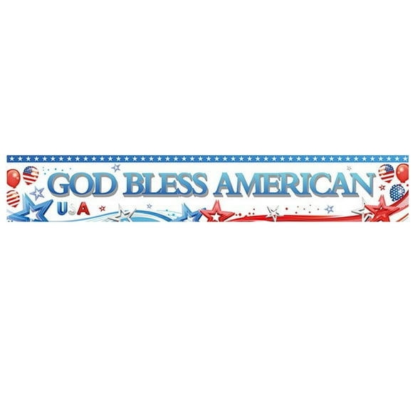 Veeogra Big Sale,Banner,Independence Day,Large God Blesse America Banner Outdoor Independence Day Flag 120 X 20 Memorial National Day Yard Si,Party Decorations,Congratulations Banner,Party Supplies