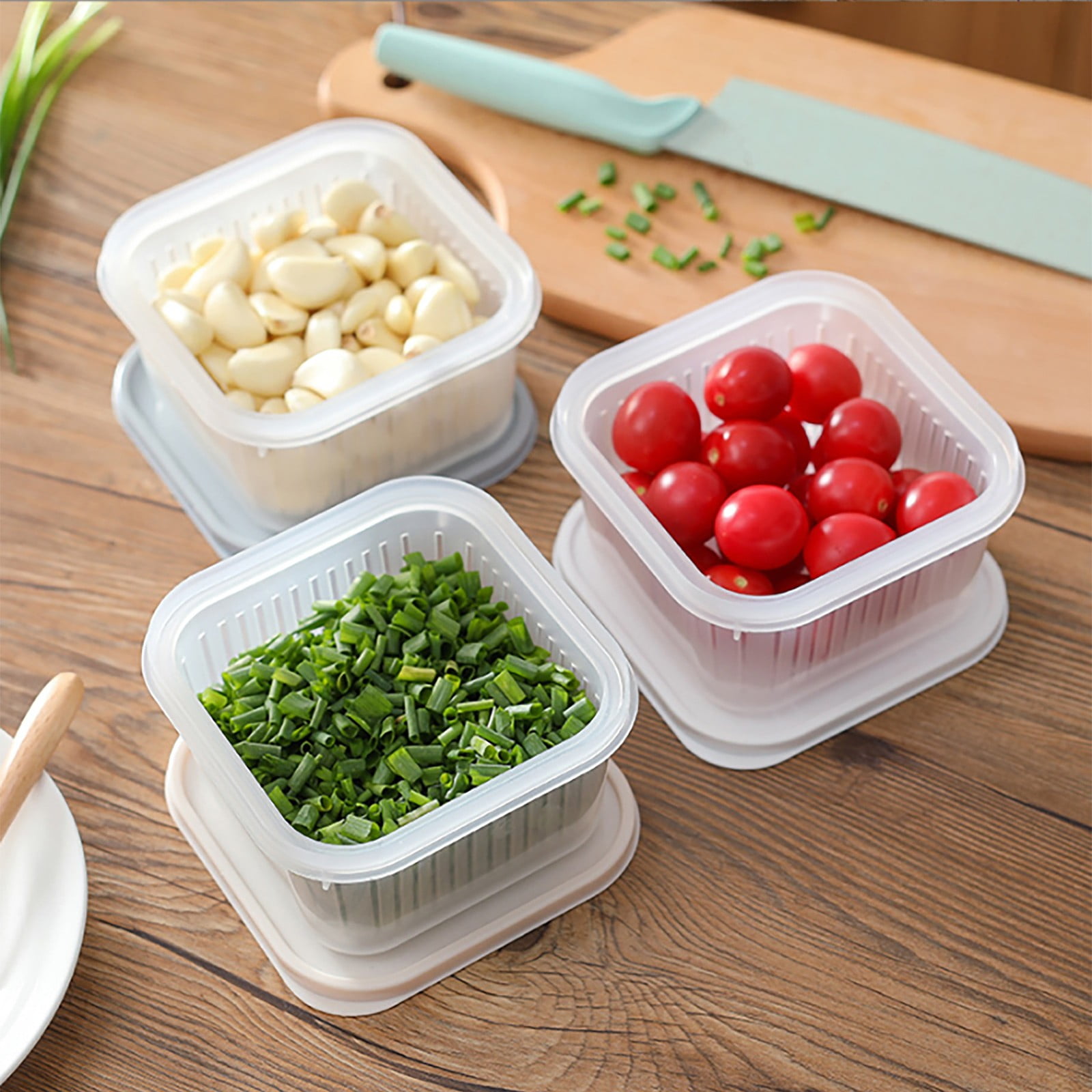 Clearance!Egooesam Tupperware Sets With Lids,Food Storage Container With Cover Sealed Compartment Dripping Transparent Kitchen Supplies,Clearance Sale