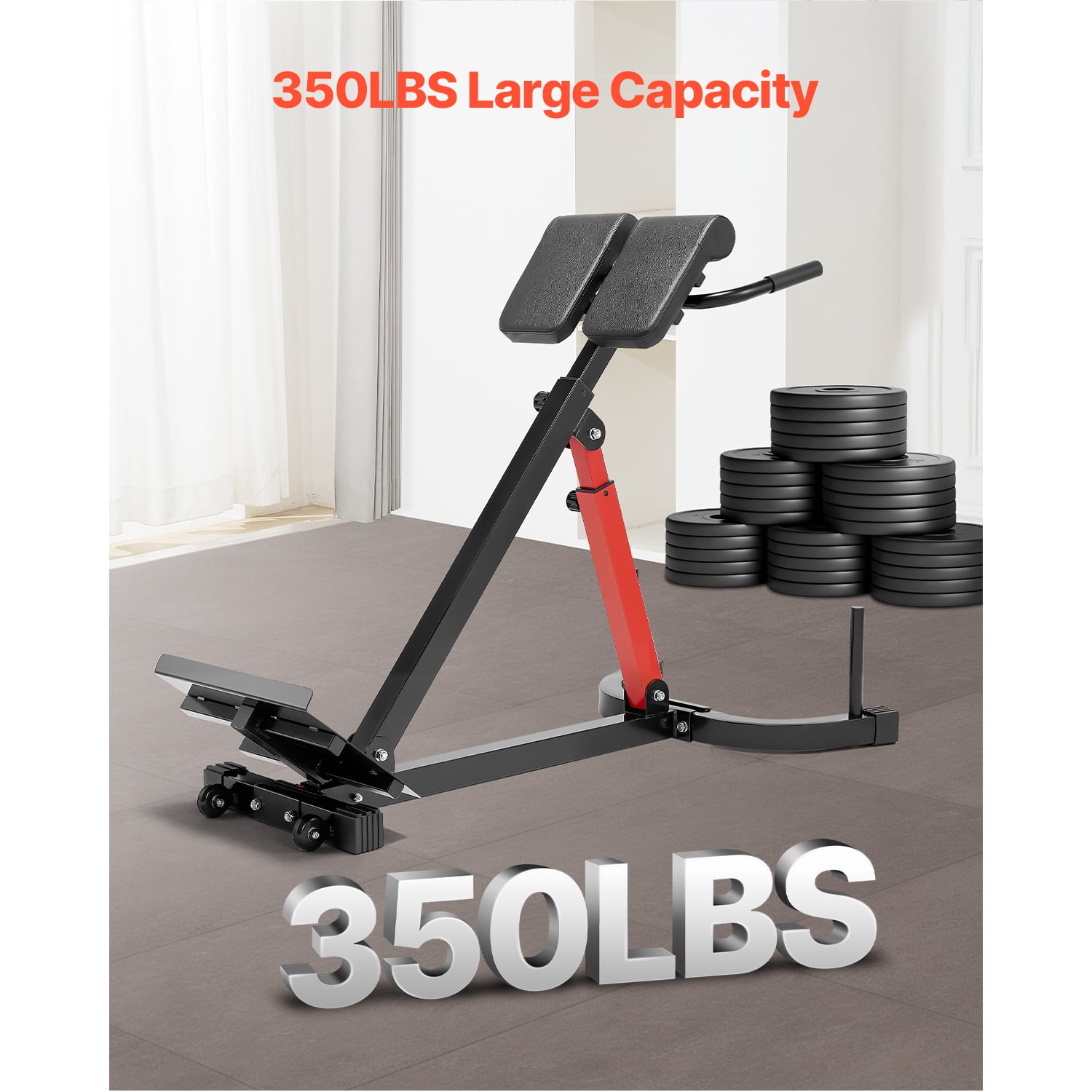 KFFKFF Roman Chair Hyperextension Bench, 350 lbs Customizable Extension Device, Versatile Workout Gear for Glute, Hamstring, Lower Back, and Ab Exercises, Fitness Weight Bench for Domestic Gym