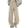 thumbnail image 6 of Women Wide Leg Pants Fashion Casual Loose Women Pants with Pockets for Dance Daily Party Outdoor Apricot M, 6 of 8