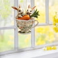 thumbnail image 6 of AURIGATE Easter Teacup Bunny Hanging Ornaments, Cute Rabbit in Teacup Decorative Accents, Spring Easter Tree Decorations for Home, Party, Window & Easter Gifts, 6 of 6