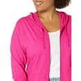 thumbnail image 4 of Hanes Womens Slub Jersey Hoodie, S, Amaranth, 4 of 8