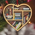 thumbnail image 3 of Colgante de estantería con forma de árbol de Navidad, adorno con libros apilados, color divertido para amantes de los libros 08, 3 of 5