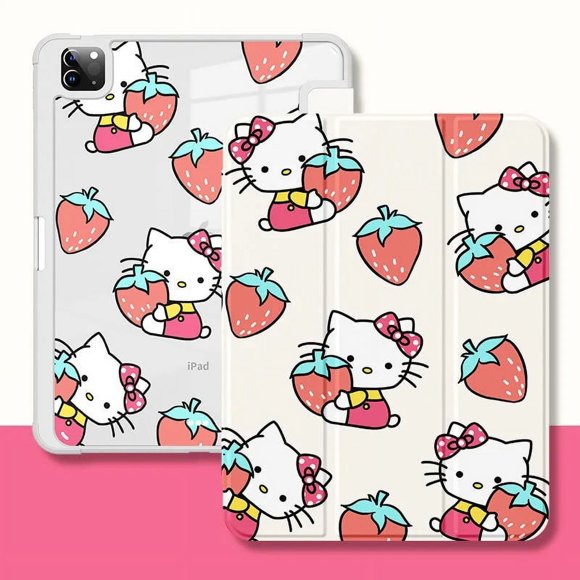Sanrio Anime Hello Kitty Ipad Case Air 1 2 3 4 5 Cartoon Cute Printing Acrylic Anti Bending 10.9 Inch Protect Shell Girl Gifts Gift Festivals