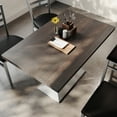 thumbnail image 3 of Flash Furniture 30" x 48" Solid Wood Indoor Tabletop in Dark Brown with 27" x 15" Silver Double Column Dining Height Table Base, 3 of 10