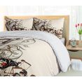 thumbnail image 5 of Ambesonne Brown Duvet Cover Sets, Harp Ornament Butterfly, 2-King, Cream Orange Black, 5 of 7