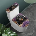 thumbnail image 2 of COEQINE Toilet Lid Dust Cover 2 Pcs Set, Machine Washable Stretchable Easy to Clean Toilet Lid Covers for Bathroom Decor, Dachshund Dog Violet Marble, 2 of 7