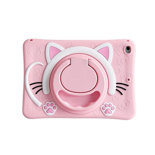 360 Rotating Stand Case For Samsung Galaxy Tab A8 10.5 A9+Plus8.7 2023 SM-X210 Kids Tablet Cover Tab A 10.1 A7 10.4 S6 Lite Capa PinkCat A 10.1 T510 T515