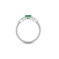 thumbnail image 2 of Rosec Jewels Lab Grown Emerald Ring with Diamond Accent - 8 mm Asscher Cut Emerald Engagement Ring for Women - AAAA Quality, 18K White Gold, US 11.50, 2 of 8