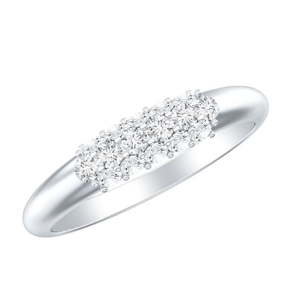 Rosec Jewels Lab Grown Diamond Wedding Band - Mens Classic Ring - EF-VS Quality, 925 Sterling Silver, US 4.00