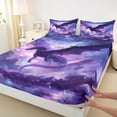 thumbnail image 4 of Erosebridal Western Dragon Kids Full Size Sheets, Purple Galaxy Cloud Bed Sheets, 4-Piece, 4 of 5