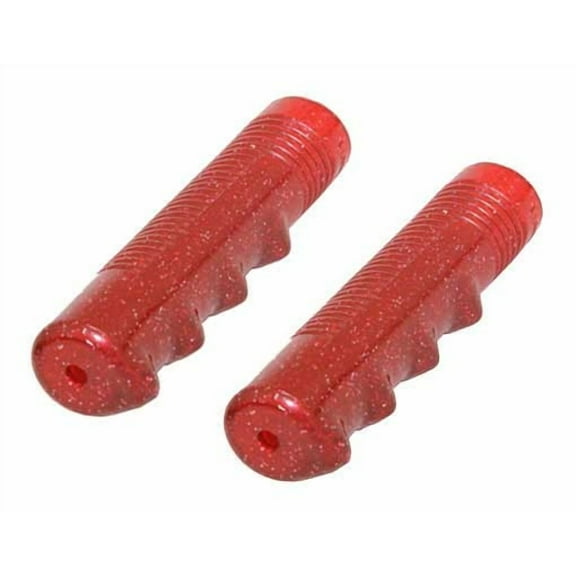 Lowrider Grips Sparkle/Red. Bike grips, bicycle grips, lowrider grips, beach cruiser grips, mountain bike grips
