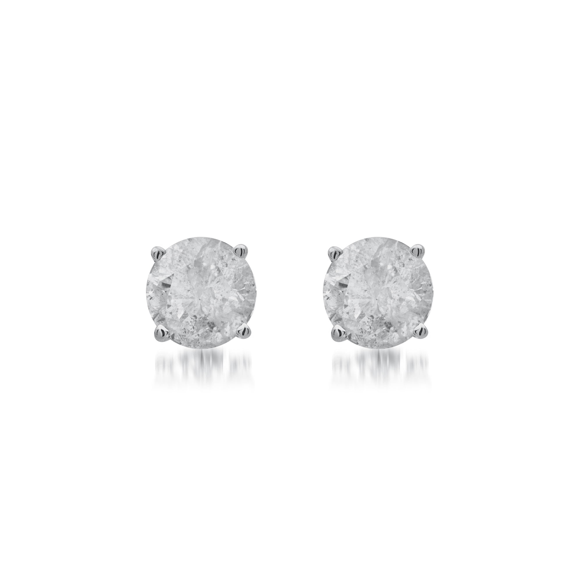 Arista 1 Carat T.W. Round White Diamond Sterling Silver Stud Earrings