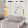 thumbnail image 3 of Freestanding Stainless Steel Utility Sink 24x20x41", Single Bowl, Hot & Cold Faucet, Adjustable Legs, Rapid Drainage, Built-in Knife Storage, 3 of 8