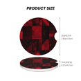 thumbnail image 2 of Round Ceramic Car Coasters 2 Pack Absorptive Clean Cork Bottom For Anti-Slip Use On Most Cars Darkred Geometric Patterns_2, 2 of 8