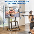 thumbnail image 3 of RTVR Mobile TV Stand on Wheels for 37-75 inch Flat Curved Screen, Height Adjustable Rolling TV Cart with Reinforced Storage Shelves up to 150 lbs, 3 of 9