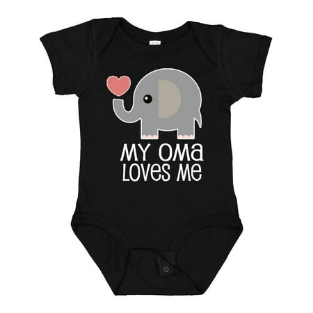 

Inktastic My Oma Loves Me Grandchild Gift Baby Boy or Baby Girl Bodysuit