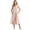 Tan, variant on Women's Smocked Zip Front Cap Sleeve Dress 100% Polyester Sheer Bodice Unlined Easy Fit Everyday Wear Elegant Chic